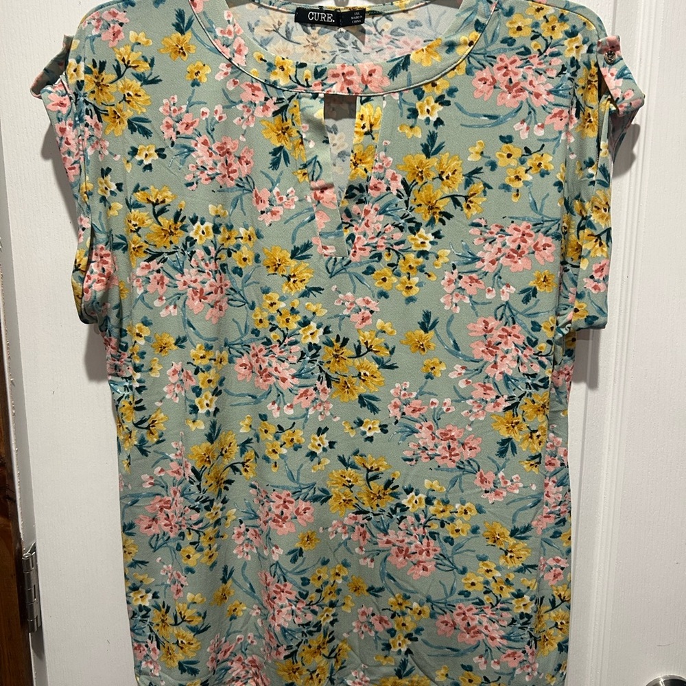 Cure Floral Women's Blouse - Pink, Yellow, Blue